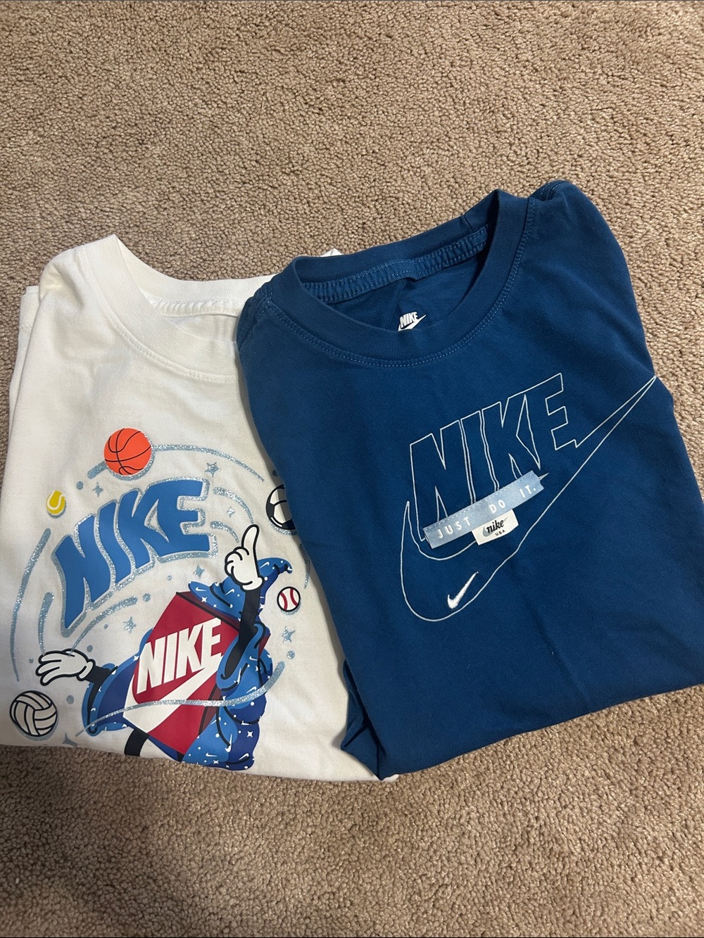 Nike Kids Graphic Tees - White & Navy Sports Pack